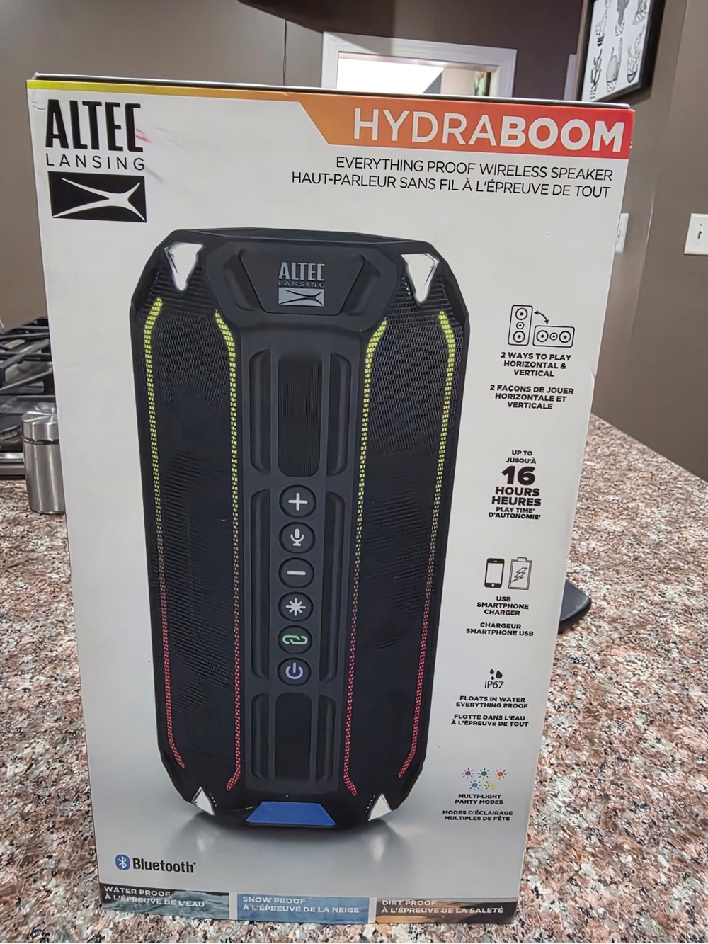 Altec Lansing Hydraboom Wireless Speaker - Black with Multi light Modes